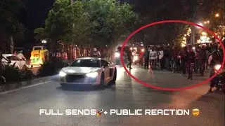 AUDI R8 V10+ Crazy Acceleration | PUBLIC REACTION GOES CRAZY 🔥 #audir8 #publicreaction