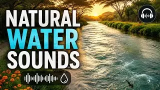 Natural water sounds in a river for relaxing 