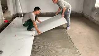 Modern Creative Bedroom Floor Construction Techniques Using Large Size Ceramic Tiles 120x120cm