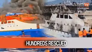 Ferry catches fire off Indonesian coast, hundreds rescued