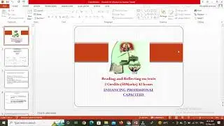 B.Ed. 208 Practical Orientation (Reading and Reflecting on the Text)