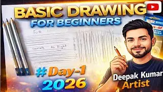 Basic drawing for beginners artist student day 1 class Deepak Kumar Artist