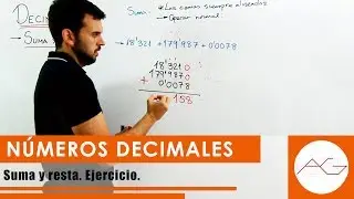 Números decimales. Suma y Resta. Ejercicio