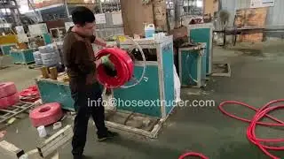 red color PVC garden hose coils winding