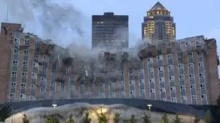 Des Moines Downtown YMCA implosion 2015 slow motion