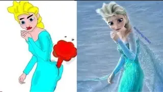 Elsa Frozen 2 - Face Her Biggest Fear - funny Drawing memes - Try not To laugh