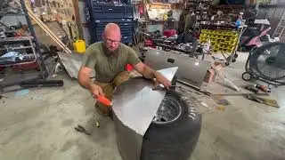 Drag racing wheel well &lsquo;tub&rsquo; Installation