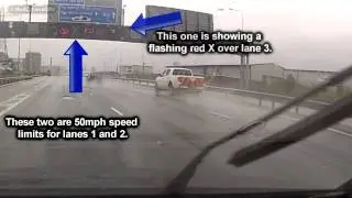 Truck ignores Motorway Lane closure - M1 Belfast