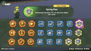 Fluff-Puff Peaks Special Climb to the Beat using Spring Feet Badge - Mario Wonder