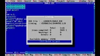 Table program using C