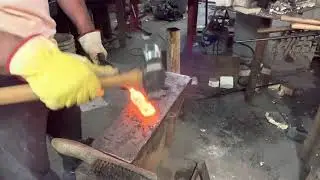 Hand forging a Damascus knife and unboxing my hammer