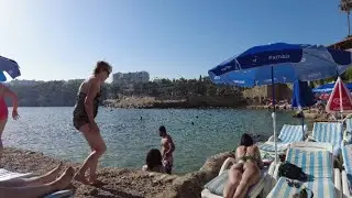 Antalya beach, Mermaid Beach walk, Mermerli Plajı, Antalya Türkiye 4K