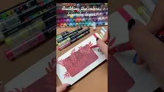 building the colors layer by layer🍂created with Overseas acrylic markers 🎨 #colortheory #overseasart