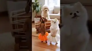 Cutest AI Puppy Dance Party Ever 🐕🥁 #Shorts