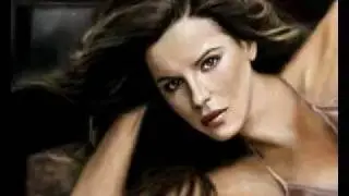 Kate Beckinsale mouse speed painting by Damien Rowe