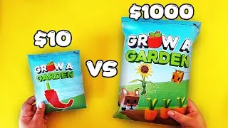 10$ VS 1000$ GROW A GARDEN BLIND BAG! | ASMR | paper diy