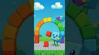 Building block with Pixel! Build a Rainbow with Pixel! 🌈 Learn Colors for Kids