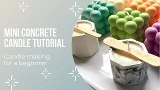 How to Make Mini Concrete Candle -  (Candle Making Tutorial for Beginner)