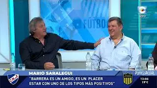 JORGE BARRERA Y MARIO SARALEGUI. RECIBIMOS AL EXPRESIDENTE Y AL EXFUTBOLISTA Y DT DE PEÑAROL.