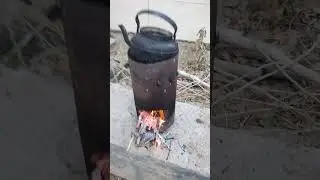 El placer del t&eacute; italiano 🤩🔥🔥☕The pleasure of hot tea in Iran with wood#fire Tea fire#shorts