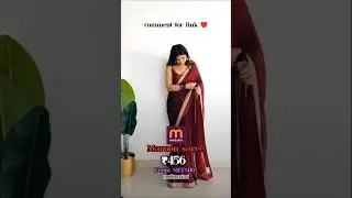 Maroon saree, embroidered border from MEESHO at just ₹456|farewell saree| saree from #meesho #haul