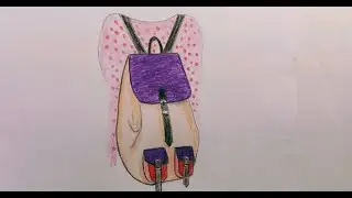 How to draw School Bag// Easy School Bag Drawing // স্কুল ব্যাগ