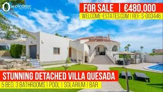 FOR SALE: Detached Villa in Ciudad Quesada | 5 Bed, 3 Bath, Private Pool, Bar | &euro;480,000 🇪🇸