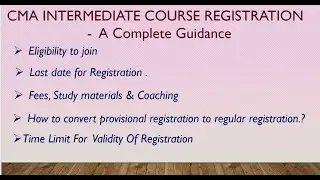 CMA INTER REGISTRATION  - A COMPLETE GUIDANCE