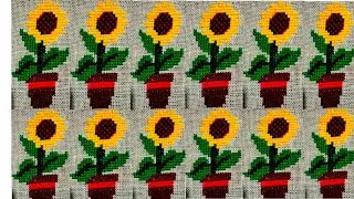 Ason selai design, cross stitch #Sunflower ason design 🌻🌻🌻