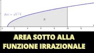 Area sotto alla funzione radice di x con relativo grafico