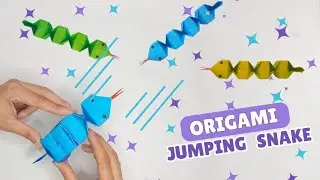 Origami Jumping Paper Snake 🐍 | How to make paper toy #diy  #craft #tutorial