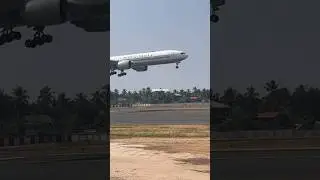 Air India one Boeing 777-300ER landing at Trivandrum with prime minister from Delhi