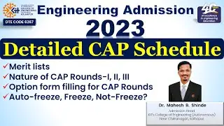 Centralised Admission Process (CAP) 2023 | Schedule Explained | #KIT_Kolhapur