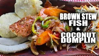 BROWN STEW FISH & COCONUT DUMPLIN (JAMAICAN FOOD & TRAVEL)