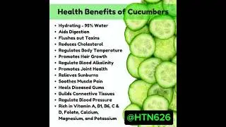 Health Benefits of Cucumber//HTN Medical Media