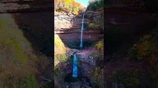 Flying above waterfalls in autumn #adventure #waterfall #outdoors #kaaterskillfalls #newyork