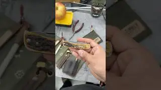 Case Sobuster Jr. in Amber Bone Peach Seed Jig