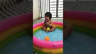 Little baby girl enjoying in bath tub 😍 #shorts #ytshortsindia #cutebaby #cute #trending