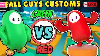 FALL GUYS customs live 🔴Red Vs Green🟢Colour Battle  | #fallguys #fallguyslive