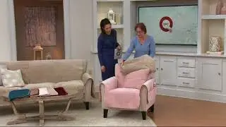 Sure Fit Soft Velvet Floral Pinsonic Patterned Furniture Cover on QVC