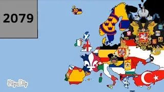 Europe Timeline with flags 2026 2100