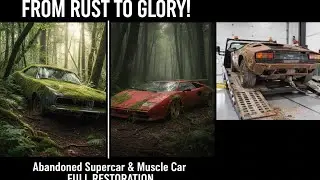 ​ASMR, From Rust to Glory: Full Restoration of an Abandoned Lamborghini Countach & Dodge Charger