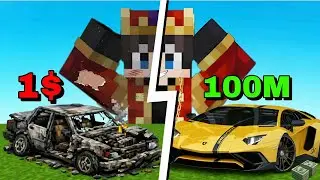 $1 vs $100,000,000 Car || Minecraft Challenge