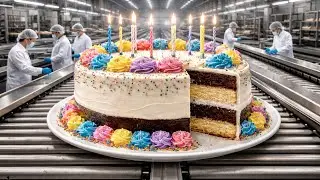 How It's Made Inside a Modern Birthday Cakes Factory Full Process #factory #fullprocess #howitsmade