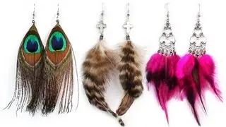 DIY: Earrings with feathers PART 1 / Серьги с перьями своими руками (Часть 1)