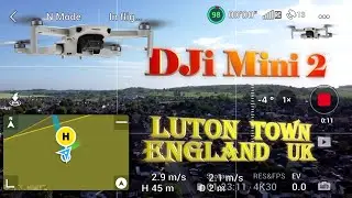 Aerial views of Luton Town of England, DJi Mini 2 Drone's Camera & Flight Review Screen Recording