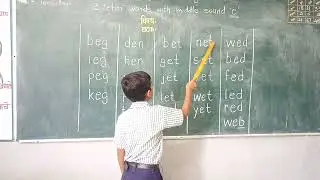 Reading Practice Of Three Letter Words with Middle Sound 'E' 🔡 reading with phonic sound| English