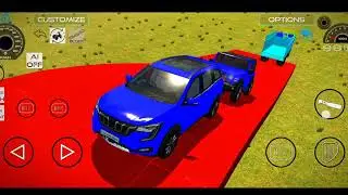 Offroding JCB backhoe for sleeping driver swaraj tractor washing Mahindra Thar wala game video 📸