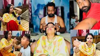 🧿Dev ji ne kiti Head ￼massage💆‍♀️💆‍♂️pinki da ho gya bp high😨daddy ji khavaiya besan da halwa🥮