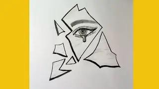 Broken Glass and Eye drawing for beginners | New Drawing tips and trick   Easy Pencil Drawings 2024